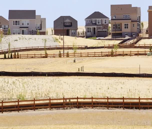 Vacía Lotes Calificados Nueva Construcción Barrio Suburbano — Vídeo de stock