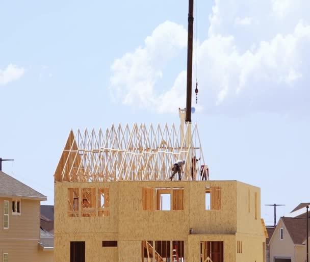 Time Lapse New Construction Suburban Neighborhood — Stock Video