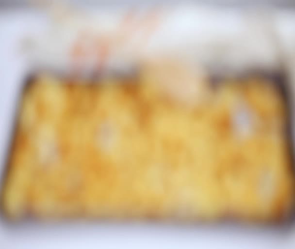ベーキング シートに新鮮なフレンチ トースト クルトン — ストック動画