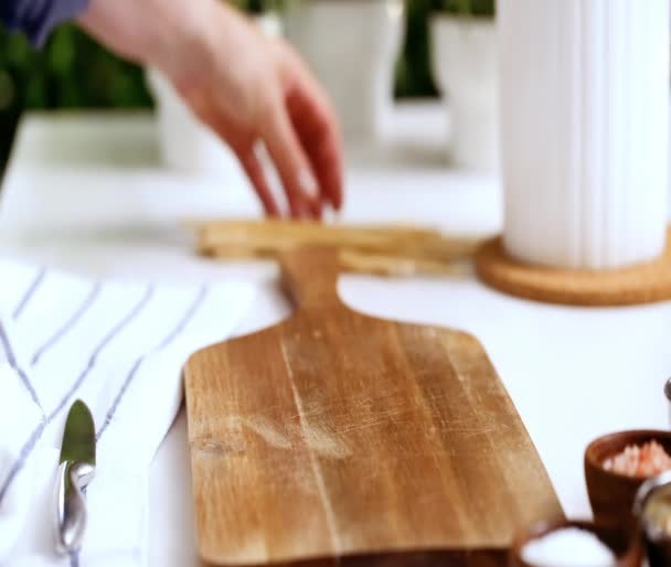 Step Step Preparing Kitchen Counter Making Watermelon Drizzled Chocolate — Stock Video