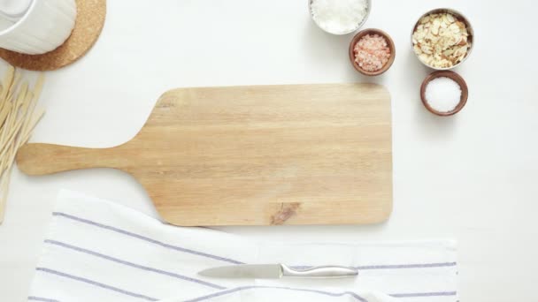 Step Step Preparing Kitchen Counter Making Watermelon Drizzled Chocolate — Stock Video