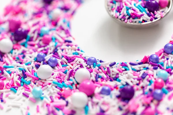 Colorful Purple Sprinkle Blend White Background — Stock Photo, Image