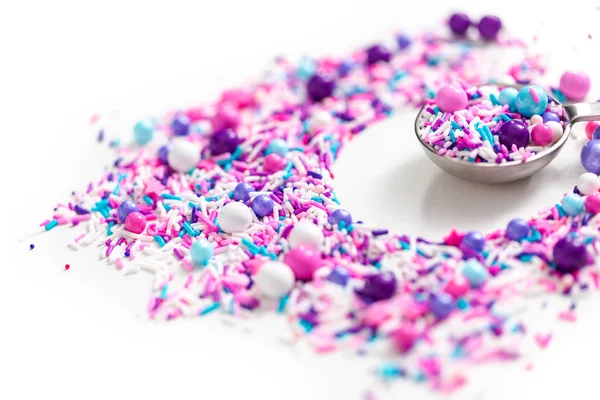 Colorful Purple Sprinkle Blend White Background — Stock Photo, Image