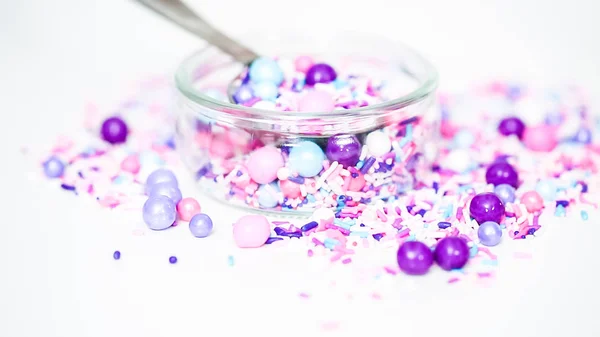 Colorful Purple Sprinkle Blend White Background — Stock Photo, Image