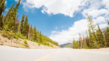 Yaz aylarında Florence Pass üzerinde 40 dağ otoyolda sürüş.