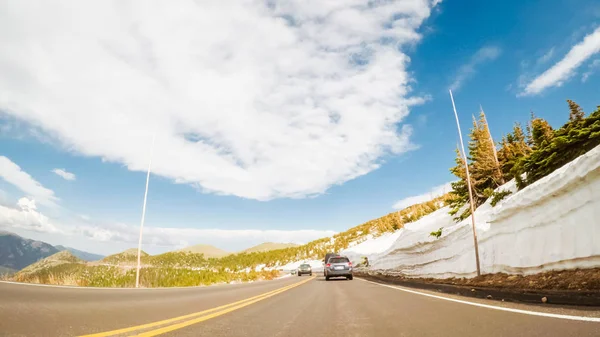 Jazdy Szlak Ridge Road Weekend Otwarcie Sezonu Rocky Mountain National — Zdjęcie stockowe