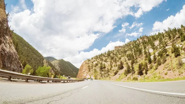 Driving Interstate Highway Mountains — Stock Photo, Image