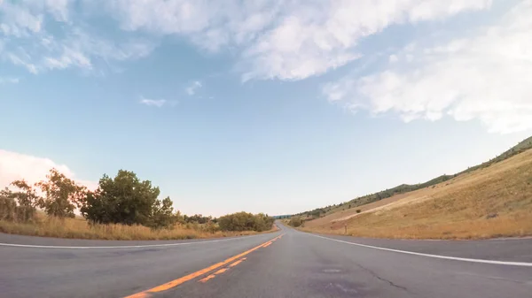 Conduire Sur Route Montagne Entre Estes Park Boulder Soirée — Photo