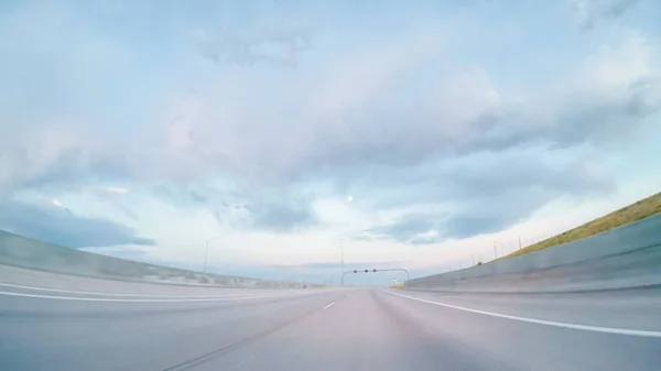 Paketdataanslutn Söderut Motorvägen Från Boulder Vid Solnedgången — Stockfoto