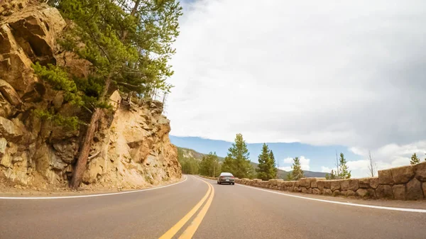 Driving Trail Ridge Road Openning Weekend Season Rocky Mountain National — Stock Photo, Image