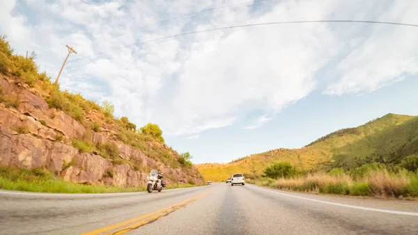 Driving Mountain Road Estes Park Boulder Evening — Stock Photo, Image