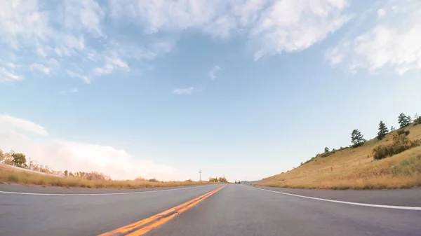 Driving Mountain Road Estes Park Boulder Evening — Stock Photo, Image