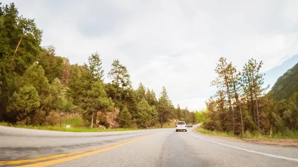 Rijden Een Bergweg Tussen Estes Park Boulder Avond — Stockfoto