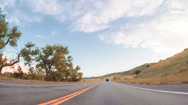 Driving Mountain Road Estes Park Boulder Evening — Stock Photo, Image