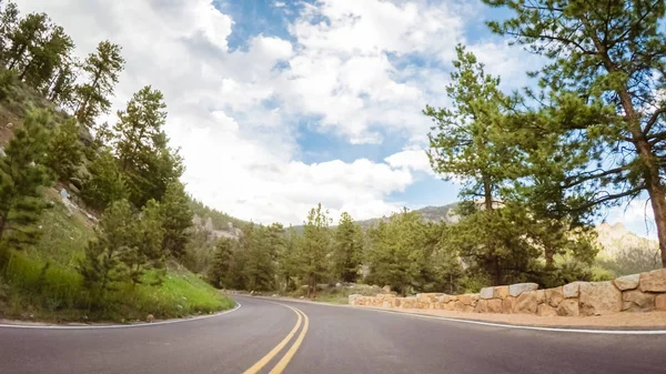 Driving Paved Road Rocky Mountain Mational Park — Stock Photo, Image