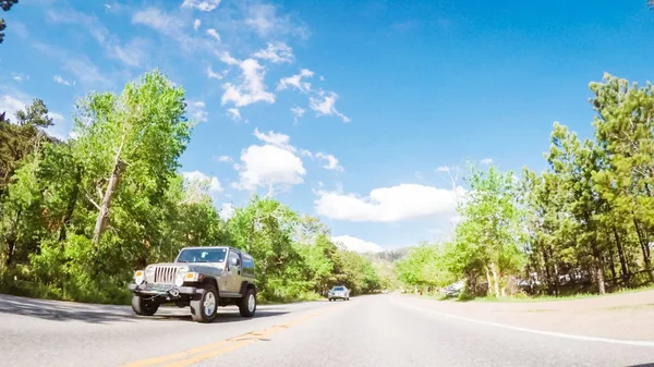 Denver Colorado Usa Maj 2018 Körning Asfalterad Väg Rocky Mountain — Stockfoto