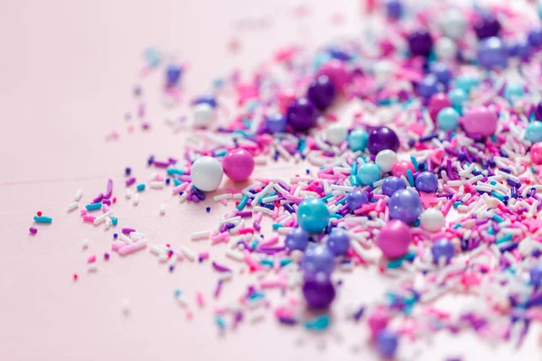 Colorful Purple Sprinkle Blend Pink Background — Stock Photo, Image