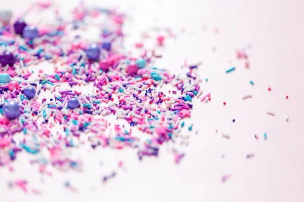 Colorful Purple Sprinkle Blend Pink Background — Stock Photo, Image