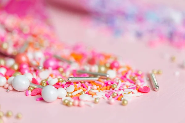 Colorful Pink Purple Sprinkle Blends Pink Background — Stock Photo, Image