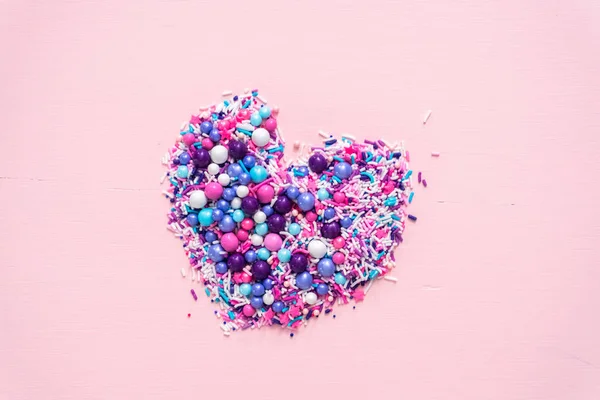 Colorful Purple Sprinkle Blend Pink Background — Stock Photo, Image