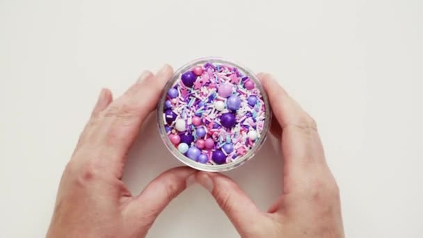 Colorful Purple Sprinkle Blend — Stock Video