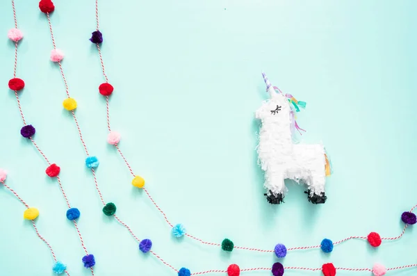 Small Unicorn Pinata Kids Birthday Party — Stock Photo, Image