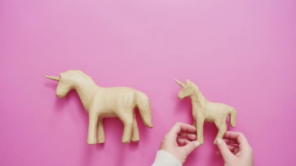 Papier Non Fini Mache Licorne Pour Enfants Art Artisanat Projet — Video