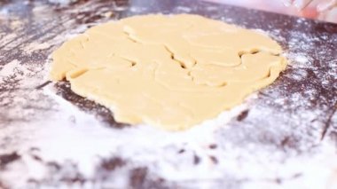 İnişli çıkışlı dışarı ve tek boynuzlu at şeker kurabiye kesme küçük kız