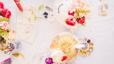 Cadılar Bayramı için Craft kabaklar unicorn tema ile dekorasyon.