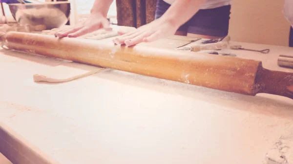 Making Italian Raviolis Scratch Italian Party — Stock Photo, Image