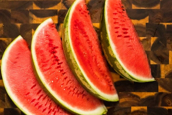 Sliced Watermelon Wood Cutting Board — Stock Photo, Image