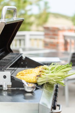 Meksika Caddesi Mısır elote açık gaz ızgara ızgara.