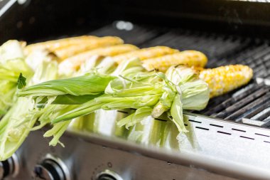 Meksika Caddesi Mısır elote açık gaz ızgara ızgara.