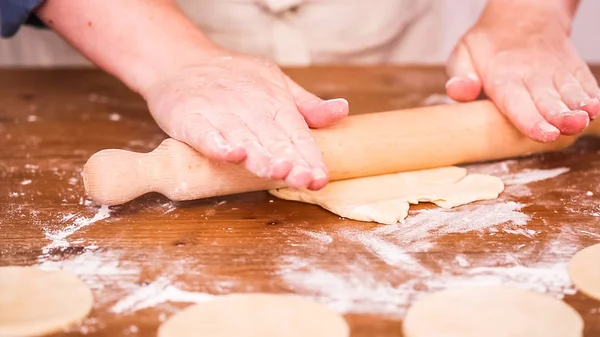 Paso Paso Masa Rodante Para Empanadas Caseras — Foto de Stock