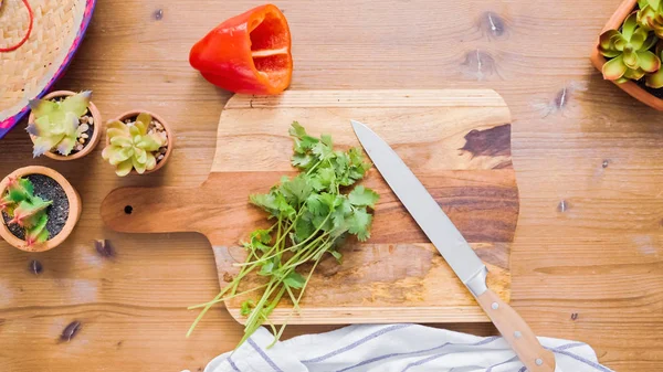 Passo Dopo Passo Affettare Verdure Ripieno Fare Empanadas — Foto Stock