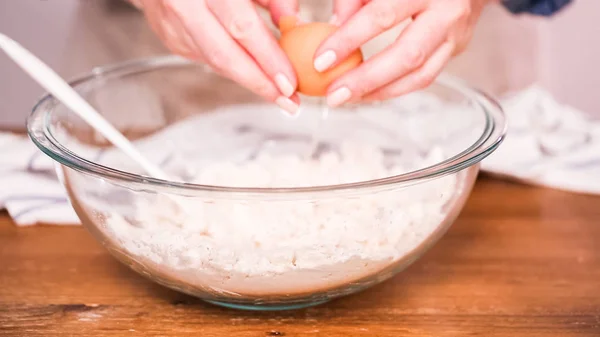 Pas Pas Mélange Ingrédients Pour Faire Pâte Pour Empanadas — Photo