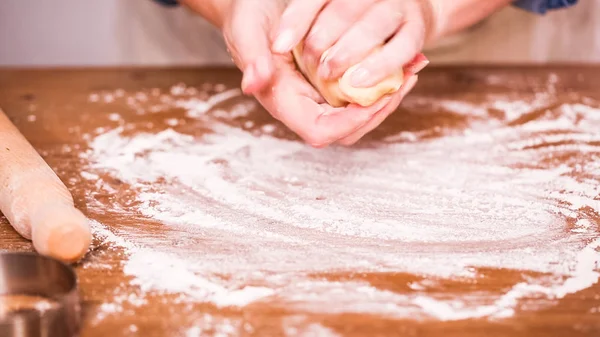 Step Step Rolling Dough Home Made Empanadas — Stock Photo, Image