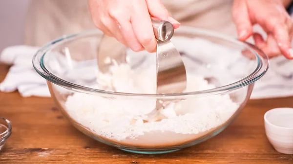 Pas Pas Mélange Ingrédients Pour Faire Pâte Pour Empanadas — Photo