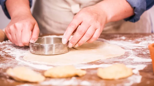 Pas Pas Faire Des Empanadas Faites Maison Avec Différentes Garnitures — Photo