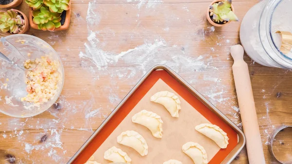 Step Step Making Home Made Empanadas Different Fillings — Stock Photo, Image