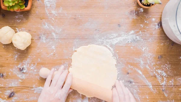 Step Step Rolling Dough Home Made Empanadas — Stock Photo, Image