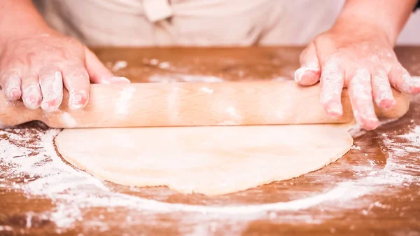 Passo Passo Massa Rolante Para Empanadas Caseiras — Fotografia de Stock