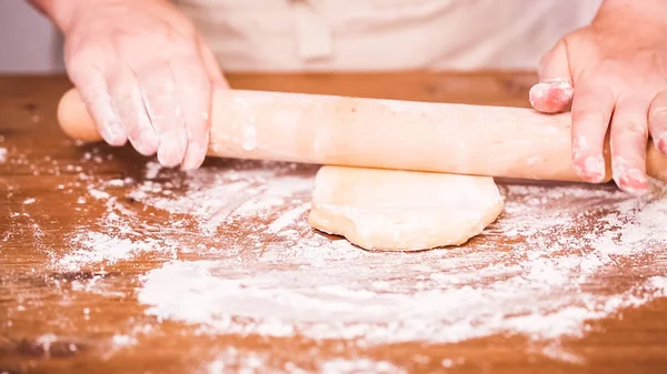 Paso Paso Masa Rodante Para Empanadas Caseras — Foto de Stock