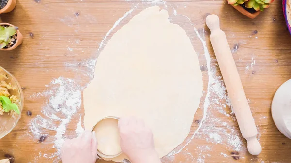 Paso Paso Hacer Empanadas Caseras Con Diferentes Rellenos — Foto de Stock