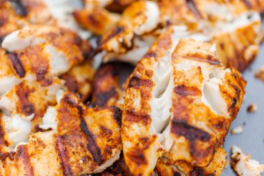 Balıklı taco açık gaz için ızgara cod ızgara.