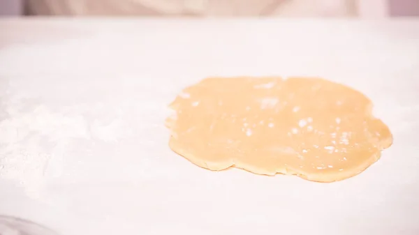 Uitrol Van Suiker Koekjesdeeg Cookies Van Eenhoorn — Stockfoto