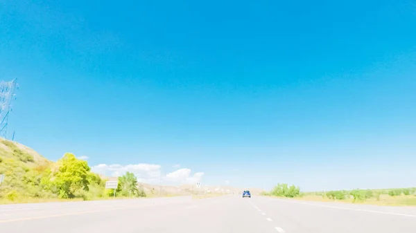 Driving Paved Road Chatfield Reservoir South Denver — Stock Photo, Image