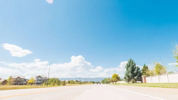 Driving Local Road Suburbia South Denver Colorado — Stock Photo, Image