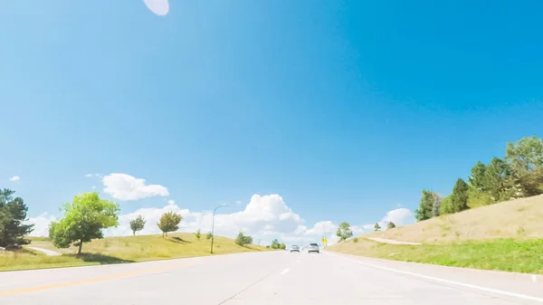 Driving Local Road Suburbia South Denver Colorado — Stock Photo, Image