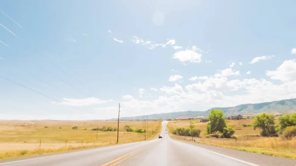 Driving Paved Road Chatfield Reservoir South Denver — Stock Photo, Image